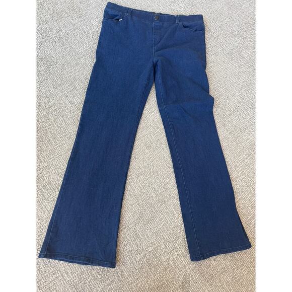Beta brand dark wide leg pull on stretch jeans XL - Picture 1 of 9